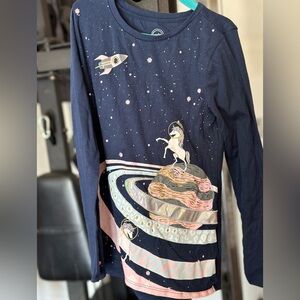 Girls wonder nation navy blue long sleeve shirt